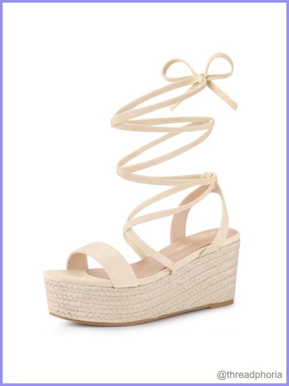 Lace Up Wedge Slingback Platform Strappy Sandals Open Toe Faux Suede